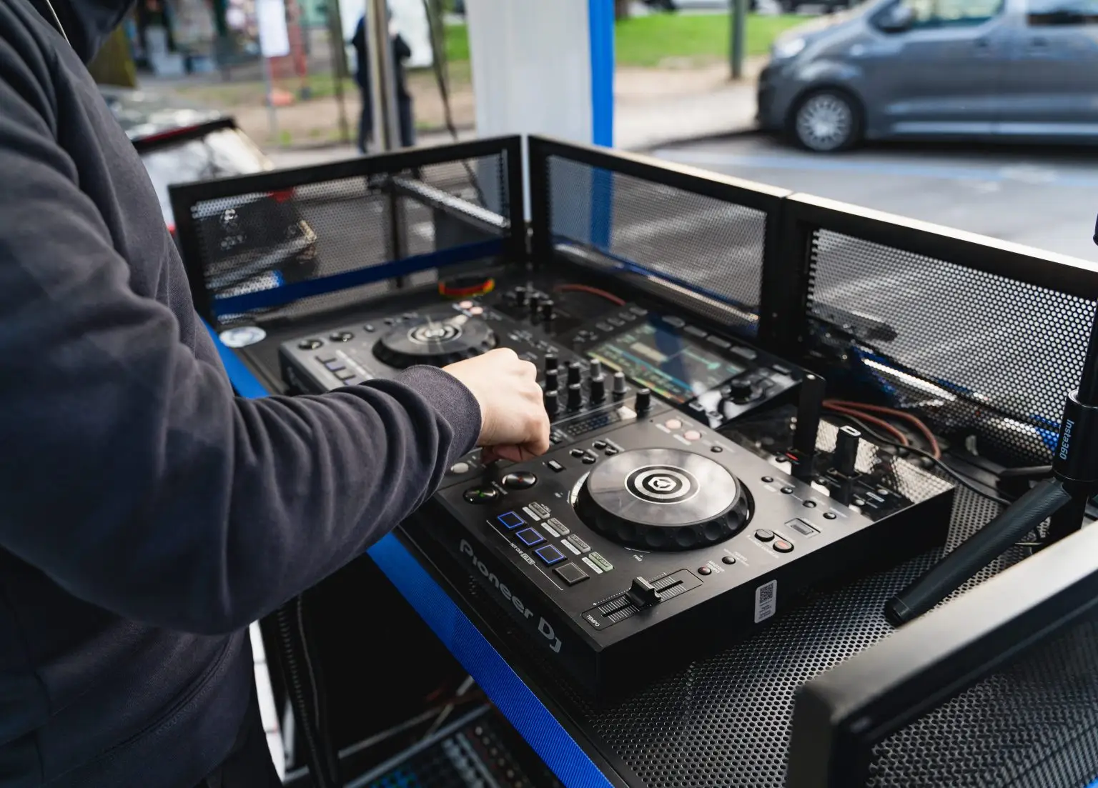DJ equipment on the Allianz LED ShowTruck during the Paralympic Torch Relay activation